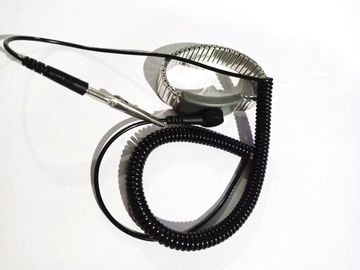 Longitud disipante estática de acero inoxidable del cordón del negro el 1.8m los 2.4m los 3.6m de la correa para la muñeca del ESD del metal