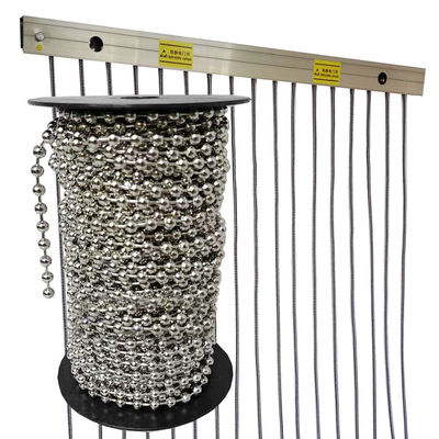 Espaciado de 8cm Cortina de puerta conductiva Ancho 2m * altura 1m Diámetro 6mm Cortina de perlas de acero inoxidable de conducción estática