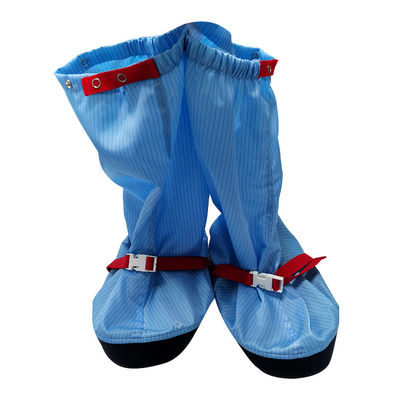 Salón limpio azul Antiestático Botas de trabajo 5MM de rayas ESD de tela botas largas