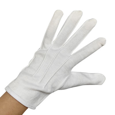 Respirador 100% de algodón guante de joyería blanca ceremonia desfile guardia de honor guantes de vestimenta formal
