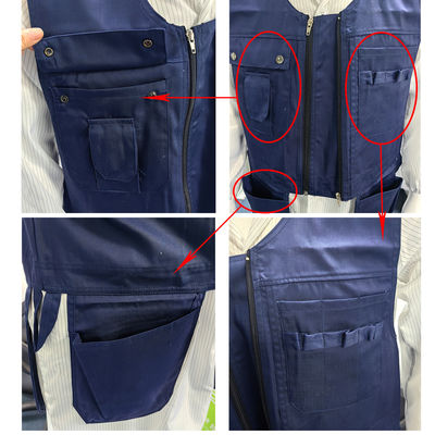 Vestido de herramienta de tejido Navy Blue Denim Antiestático Kit de herramientas Vestido de trabajo para electricista