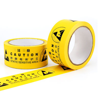 Cinta amarilla de advertencia antiestática ESD cinta de identificación en chino o inglés zona de protección cinta de piso de PVC