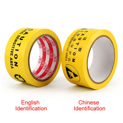 Cinta amarilla de advertencia antiestática ESD cinta de identificación en chino o inglés zona de protección cinta de piso de PVC