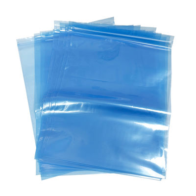 Bolsa de protección con cierre con cremallera azul PE ESD para envases de salas limpias Componentes electrónicos pequeños y medianos