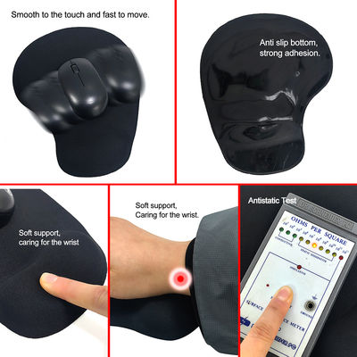 ESD Antistático Escritorio Negro Suave Durable de Silicona de muñeca de descanso Pad de ratón