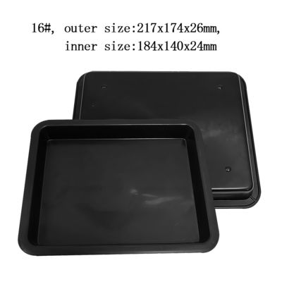 217x174x26mm Negro ESD Antistático Platos Cuadrados de Plástico Plato giratorio de círculo electrónico