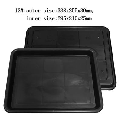 338x255x30mm bandeja cuadrada antiestática negro de plástico rectangular bandeja superficial ESD giradiscos de círculo electrónico