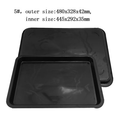 480x328x42mm bandeja cuadrada antiestática negro plástico cuadrado cuenca ESD caja de facturación de piezas electrónicas caja de material de almacenamiento bandeja de plástico