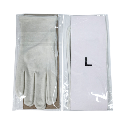 Guantes de trabajo blancos de algodón 100% absorbentes de sudor envueltos individualmente