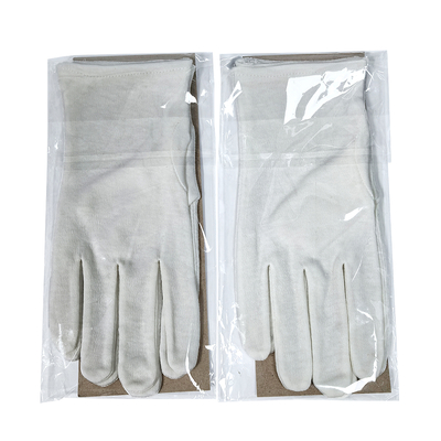 Guantes de trabajo blancos de algodón 100% absorbentes de sudor envueltos individualmente