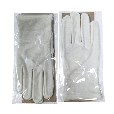 Guantes de trabajo blancos de algodón 100% absorbentes de sudor envueltos individualmente