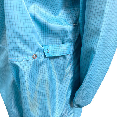 Traje antiestático ESD con capucha y máscara azul