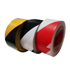 Color amarillo de la tela cruzada del negro de la cinta amonestadora del PVC que no bloquea ninguna impresión