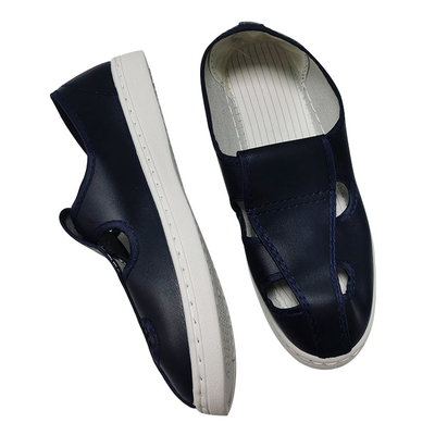 Zapatos de seguridad antiestáticos del PVC ESD de la protección cuatro agujeros azul marino