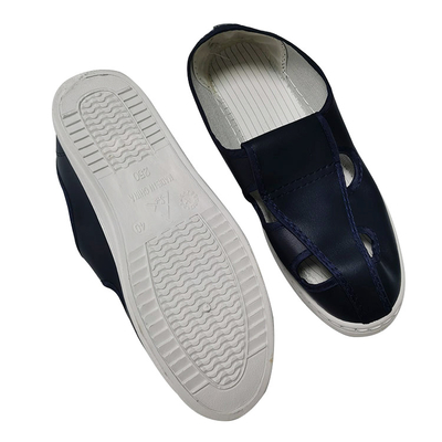 Zapatos de seguridad antiestáticos del PVC ESD de la protección cuatro agujeros azul marino