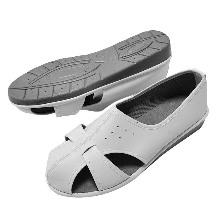 Trabajo en salas limpias Usar zapatos de ESD antistáticos de PU blanco sin polvo