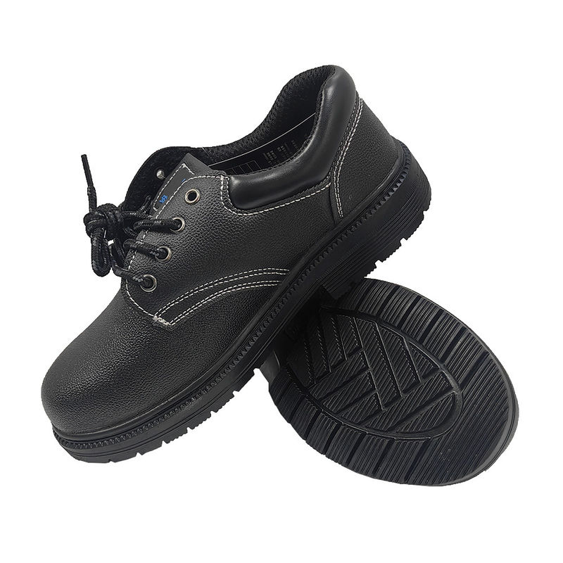 Unisex Anti Smash zapatos de trabajo de construcción baja talla de acero suela media de caucho de acero dedo de pie de cuero zapatos de seguridad superior