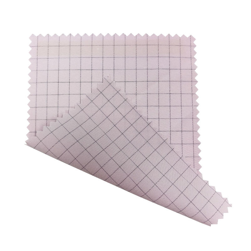 Ropa de red de 7 mm rosa 98% poliéster + 2% de carbono conductor ESD Tejido antistático