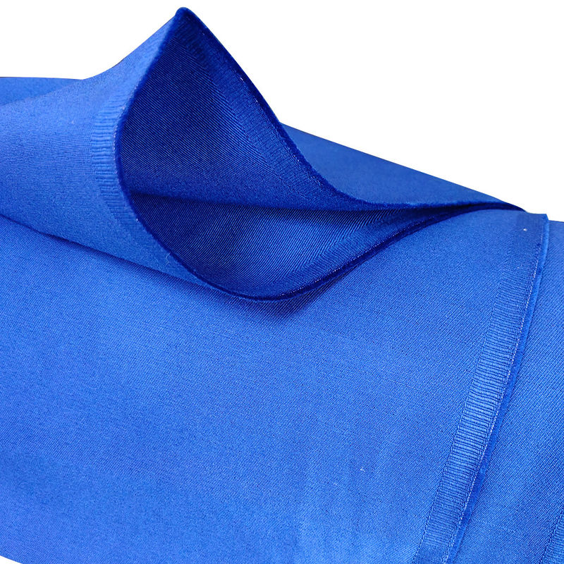 Tejido de trabajo antiestático azul ESD de algodón poli-mezcla ignífugo para áreas antiestáticas