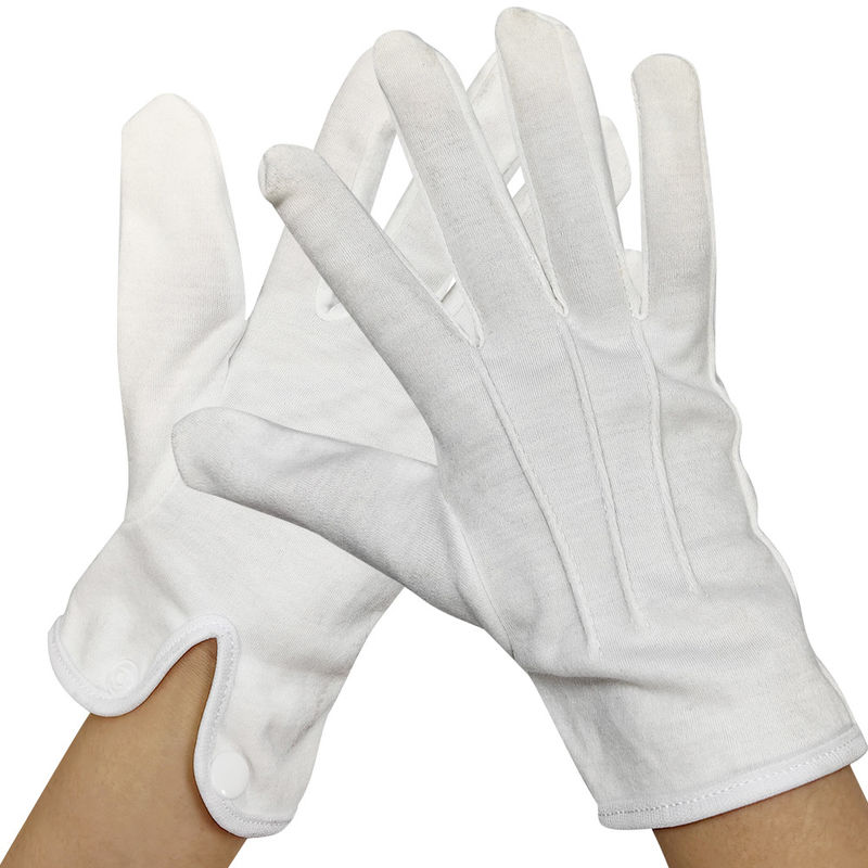 Respirador 100% de algodón guante de joyería blanca ceremonia desfile guardia de honor guantes de vestimenta formal