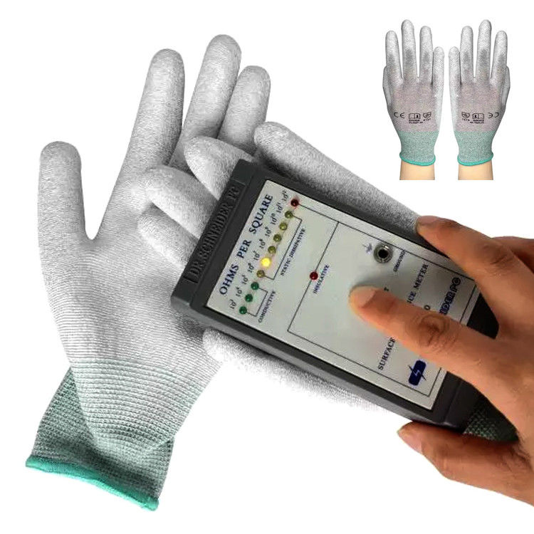 La palma cubierta PU libre de polvo del ESD cupo guantes estáticos antis