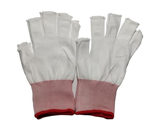 Guantes inconsútiles del trazador de líneas del poliéster del medio finger reutilizables para el recinto limpio