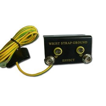 Zócalo de tierra Ring Terminal Connector del metal de la correa para la muñeca del PVC/de la PU ESD del soporte dual del banco