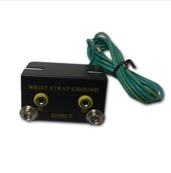 Zócalo de tierra Ring Terminal Connector del metal de la correa para la muñeca del PVC/de la PU ESD del soporte dual del banco