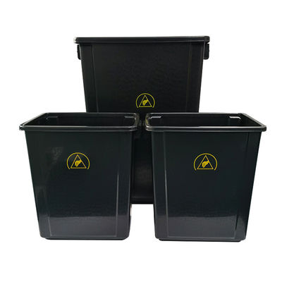 Contenedor de herramientas para sala blanca, antiestático y electrostático de plástico negro de 20L/40L